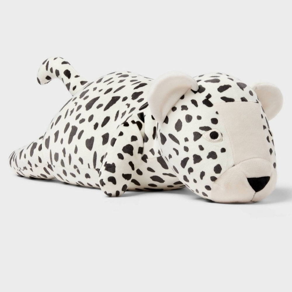 Cheetah Weighted Plush Throw Pillow Black/White - Pillowfort